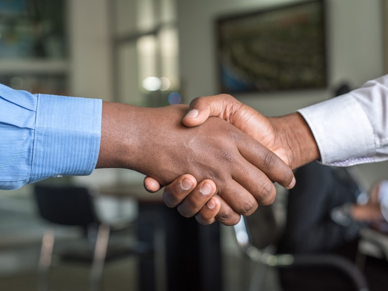 A confident handshake after a well-prepared conversation